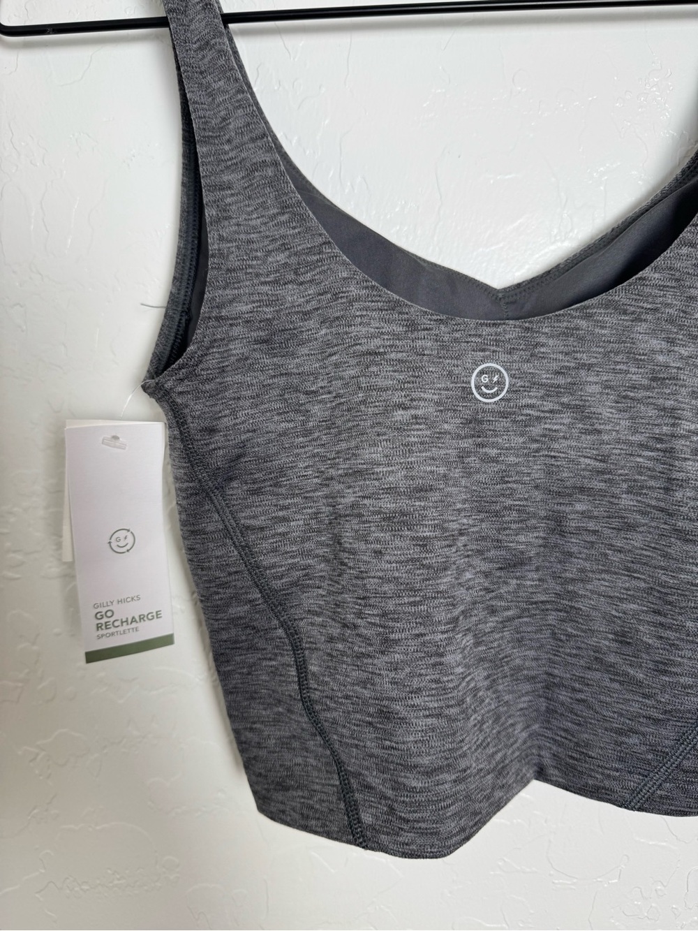 Gilly Hicks Heather Gray Workout Tank Top Go Recharge Sportlette - Picture 12 of 14
